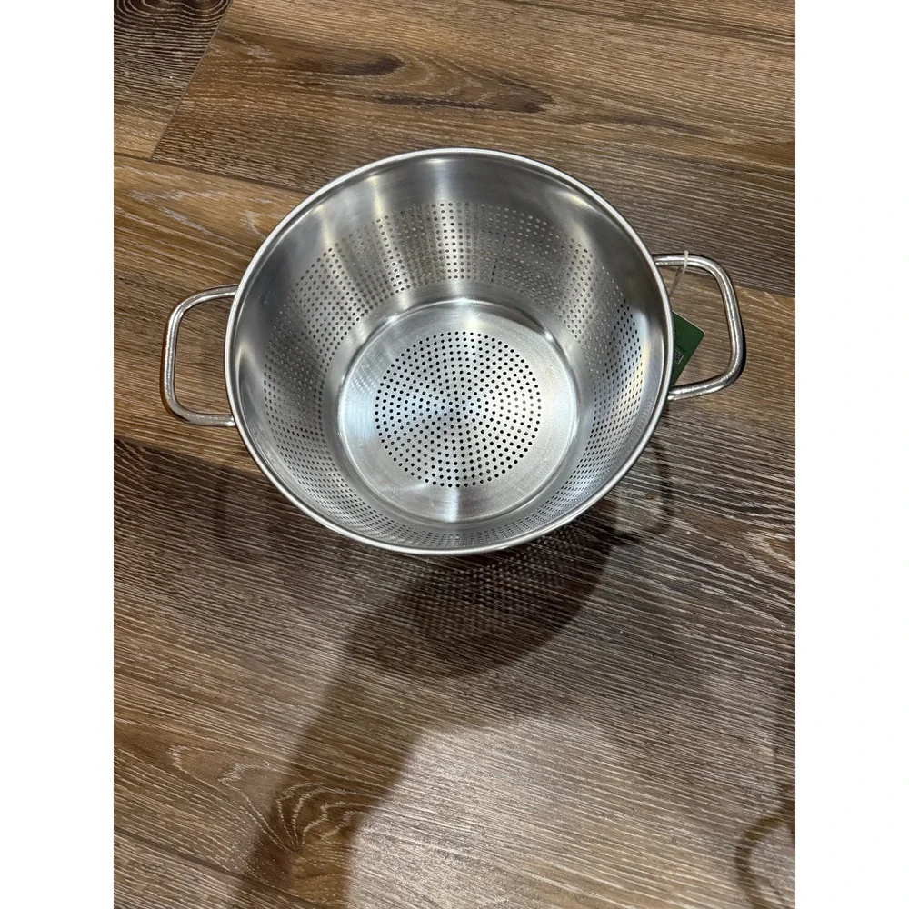 Set 2 Figmint Stainless Steel Colander 3.5 Quart Silver Kitchen Strainer Handles